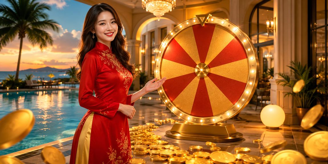 Cô gái mặc áo dài Đà Lạt tham gia quay số may mắn trên điện thoại