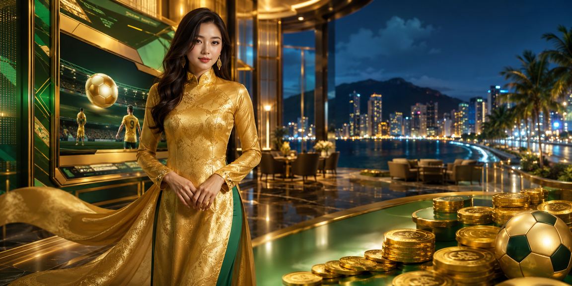 Người phụ nữ mặc áo dài tại Nha Trang theo dõi cá cược thể thao trực tuyến